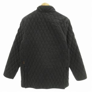 MONCLER 茶タグ キルティングダウンジャケット 中綿ブルゾン ロゴボタン スタンドカラー 2 S 黒 ブラック