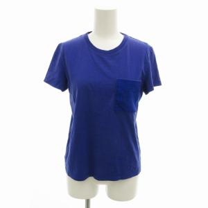 22SS Tシャツ カットソー ロゴエンブロイダリー Hロゴ 刺繍 半袖 36 S 紫 パープル 3E4620DL