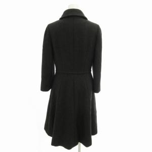 DOLCE&GABBANA 美品 ダブルステンカラーコート ロング スナップボタン カシミヤ混 イタリア製 40 M 黒 ブラック