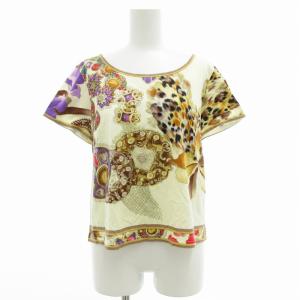 ファッション FASHION Tシャツ カットソー 半袖 ジュエリー柄 レオパード柄 総柄 LL ベージュ