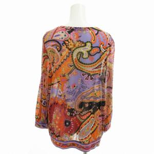 LEONARD ファッション 美品 ブラウス カットソー シアー ペイズリー 総柄 長袖 マルチカラー LL /FF EC