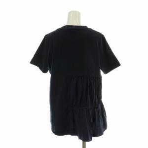 MARNI Tシャツ カットソー リネン混 半袖 切り替え クルーネック 40 M 紺 ネイビー /XZ EC