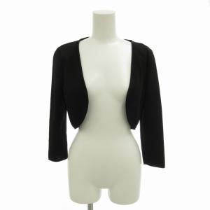 美品 クロップドカーディガン ボレロ ショート丈 前開き 40 M 黒 ブラック 20259 /FT EC