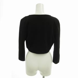 FOXEY BOUTIQUE 美品 クロップドカーディガン ボレロ ショート丈 前開き 40 M 黒 ブラック 20259 /FT EC