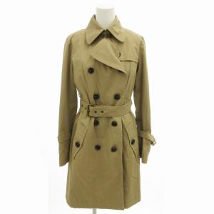 美品 トレンチコート ダブル 裏地ノバチェック ライナー付き ロング 36 S ベージュ