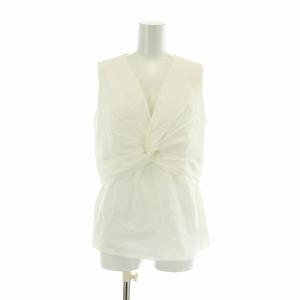 ブラウス シャツ ノースリーブ Vネック 白 ホワイト /XZ EC