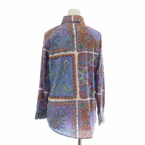 ETRO シャツ ブラウス 長袖 ペイズリー柄 総柄 44 L 紫 パープル /XZ EC
