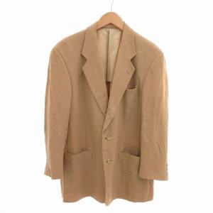 テーラードジャケット ブレザー 背抜き 2B ノーベント リネン混 48-35 L ベージュ /FT EC