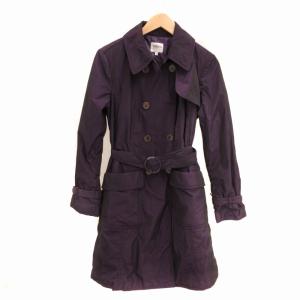 トレンチコート ベルト ロゴボタン 44 L 紫 パープル /FT EC
