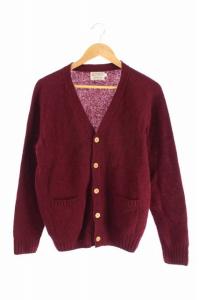 カーディガン ニット 長袖 2 ボルドー