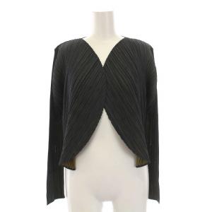 イッセイミヤケ カーディガン プリーツ 3 カーキ PP41-J0413