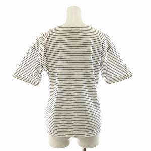 BALENCIAGA Tシャツ ヴィンテージ 半袖 ボーダー ロゴプリント 白 ホワイト 紺 ネイビー