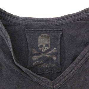 Roen Tシャツ 48 黒 ブラック スカルプリント Vネック 半袖 /NL GY06