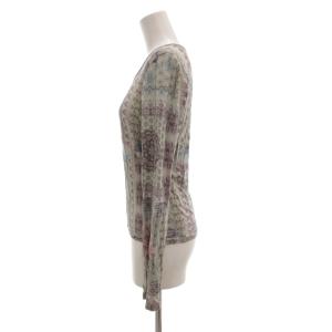 ETRO Tシャツ カットソー 42 総柄 長袖 クルーネック グレー /AE GY06