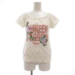 Tシャツ カットソー 花刺繍 フリル 0 白 ホワイト /GV GY06