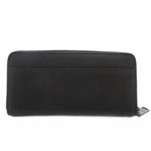 COACH 長財布 ウォレット ラウンドファスナー ロゴ レザー 黒 ブラック /GV GY06