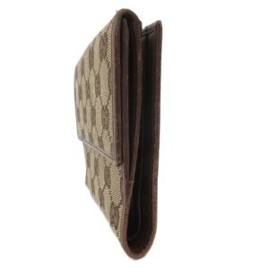 GUCCI 二つ折り財布 コンパクトウォレット Wホック GGキャンバス レザー ベージュ 茶 ブラウン /GV GY06