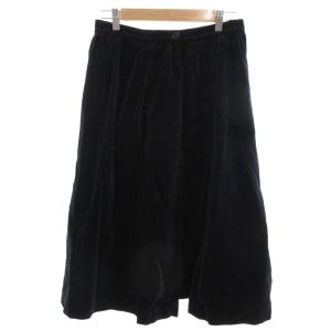 フレアスカート ひざ丈 2 紺 ネイビー 無地 Aライン /KR GY06