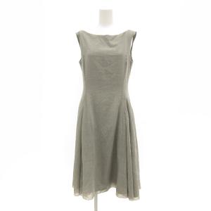 ワンピース ひざ丈 ノースリーブ フレア 40 グレー /JS GY06