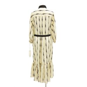 Grace Class シャツワンピース ストライプ リボンベルト 総柄 36 ホワイトベージュ /JS GY06