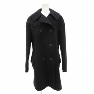 ピーコート ダブル メルトン ミドル丈 ウール 36 紺 ネイビー /JS GY06