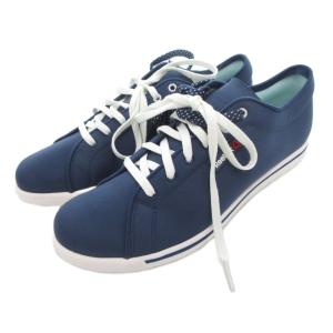 タグ付き スニーカー 24.5 紺 ネイビー ドット柄 ソールライン /TZ GY12