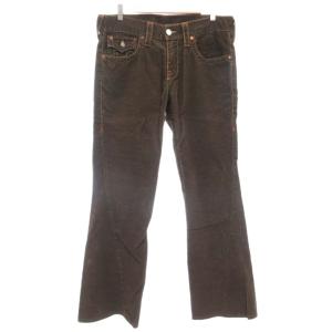 トゥルーレリジョン TRUE RELIGION パンツ W32 L33 ブラウン 無地 コーデュロイ フルレングス