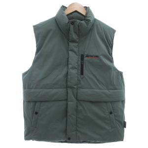 中綿ベスト LL 緑 グリーン ノースリーブ スタンドカラー 胸ポケット /ML GY12