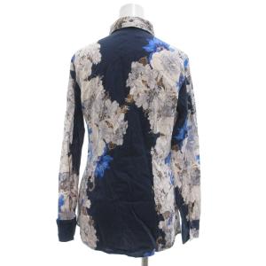 NARA CAMICIE シャツ ブラウス 長袖 総柄 花柄 青 ブルー /AE GY06