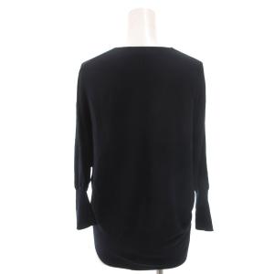 dama collection 美品 ニット 絹 シルク 2 紺 ネイビー 無地 Vネック 長袖 /SJ GY06
