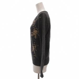 SEE BY CHLOE ニット セーター ウール F34 グレー Vネック スパンコール装飾 長袖 /NL GY06