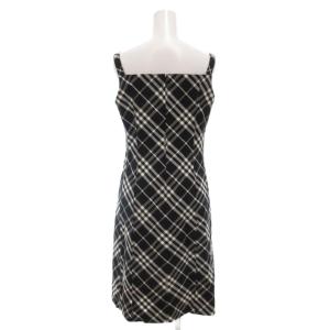 BURBERRY LONDON キャミソール ワンピース ひざ丈 38 黒 ブラック チェック柄 /NL GY06