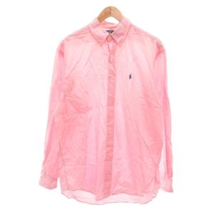 シャツ 16 1/2 ピンク 長袖 ストライプ柄 ボタンダウンカラー /NL GY06