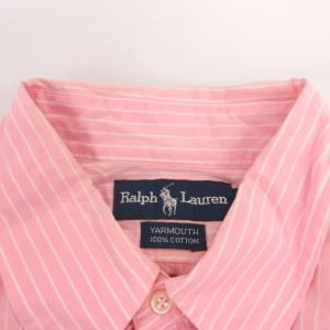 RALPH LAUREN シャツ 16 1/2 ピンク 長袖 ストライプ柄 ボタンダウンカラー /NL GY06