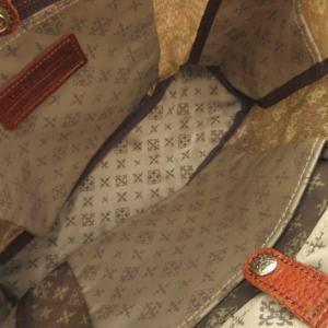 russet トートバッグ ベージュ 総柄 エンボス加工パッチ /NL GY06