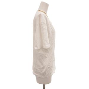 STELLA McCARTNEY Tシャツ カットソー 36 白 ホワイト アシンメトリーネック チェーン装飾 半袖 /KR GY06