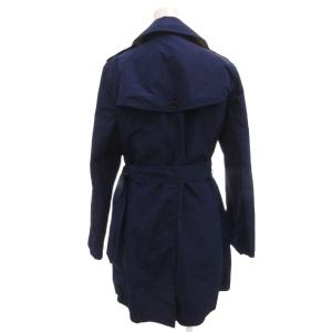 BURBERRY LONDON トレンチコート ダブル ノバチェック切替 ひざ丈 40 紺 ネイビー /FF GY06