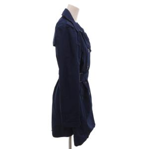 BURBERRY LONDON トレンチコート ダブル ノバチェック切替 ひざ丈 40 紺 ネイビー /FF GY06