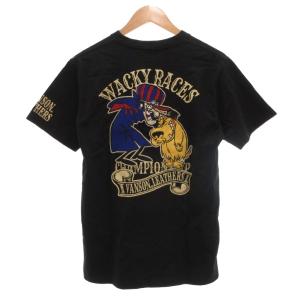 vanson Leathers Tシャツ M 綿 チキチキマシン猛レース 刺繍 ワッペン プリント 黒 ブラック /SX GY06