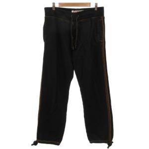 美品 パンツ スウェット S 裏起毛 イージー ドローコード ポケット付き フルレングス 黒 ブラック