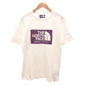 タグ付き Logo Tee Tシャツ L 半袖 プリント 紫 パープル 白 ホワイト NT385ON /JS