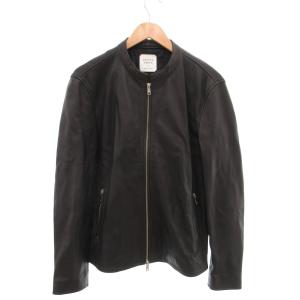 ラムレザー シングルライダースジャケット ジップアップ 3 黒 ブラック 407352001 /YJ GY06