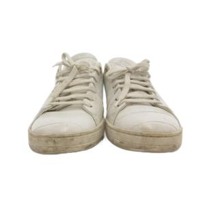 LOUIS VUITTON ローカット スニーカー シューズ レザー 38 白 ホワイト /UO GY06