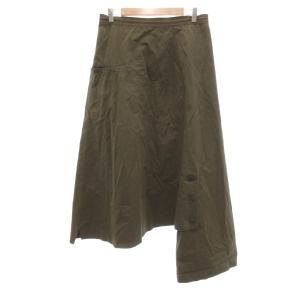 Y's Born Product ヨウジヤマモト 変形スカートパンツ アシンメトリー コットンツイル 2 カーキ系