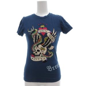 HOLLYWOOD Tシャツ カットソー XS 半袖 プリント 紺 ネイビー /AE GY06