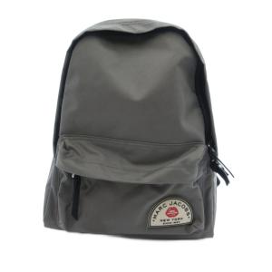 美品 デイパック リュックサック グレー ロゴパッチ ファスナー /HW GY06