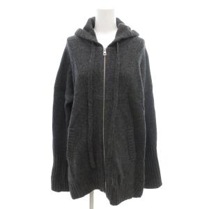 美品 パーカー ニット ジップアップ ウール M/L 灰色 グレー /SJ GY06