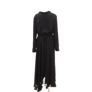 CELFORD スキッパーシャツワンピース マキシ ロング ドレープ 38 紺 ネイビー /JS GY06
