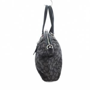 COACH ハンドバッグ C1581 ダークブラウン シグネチャー柄 ジップポケット チャーム付き /HW GY12