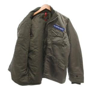 ALPHA INDUSTRIES CWU-7P フライトジャケット 中綿ジャケット L ナイロン フロントジップ カーキ /SX GY12
